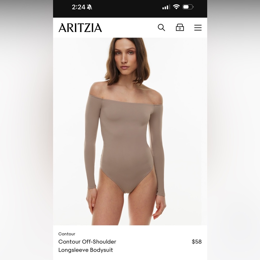 BABATON CONTOUR OFF-SHOULDER LONGSLEEVE BODYSUIT - off white